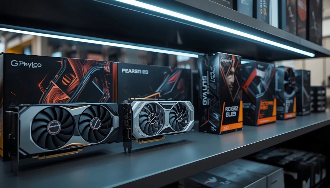 uma vitrine contendo as melhores placas de vídeo